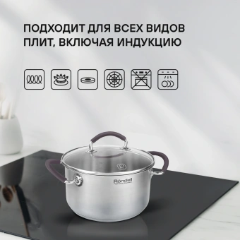Кастрюля Rondell Akzent RDS-1387 2.1л. d=18см (с крышкой) стальной - купить недорого с доставкой в интернет-магазине