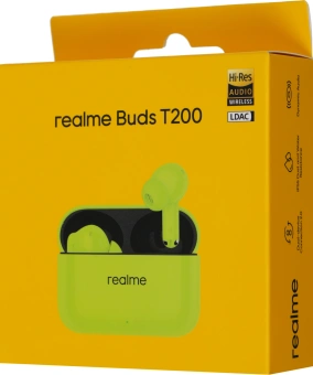 Гарнитура внутриканальные Realme Buds T200 зеленый беспроводные bluetooth в ушной раковине (6941764462090) - купить недорого с доставкой в интернет-магазине