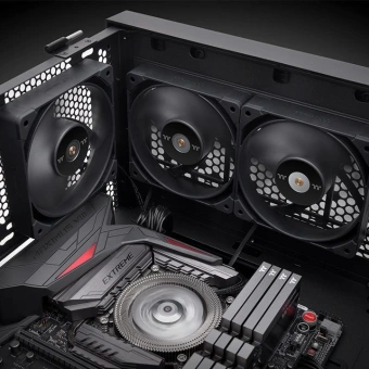 Вентилятор для корпуса Thermaltake Toughfan 14 Pro 140х140x25 черный 4-pin 31.6дБ (упак.:2шт) (CL-F160-PL14BL-A) Ret - купить недорого с доставкой в интернет-магазине