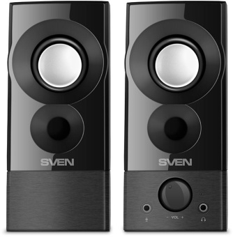 Колонки Sven 357 2.0 черный 6Вт портативные - купить недорого с доставкой в интернет-магазине