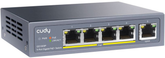 Коммутатор Cudy GS1005P (L2) 5x1Гбит/с 5PoE 60W неуправляемый - купить недорого с доставкой в интернет-магазине