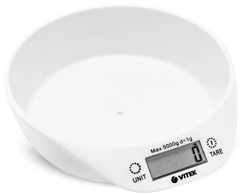 Весы кухонные электронные Vitek VT-2400 макс.вес:5кг белый/зеленый - купить недорого с доставкой в интернет-магазине
