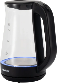 Чайник электрический Vitek VT-8803 1.7л. 2200Вт черный корпус: стекло - купить недорого с доставкой в интернет-магазине