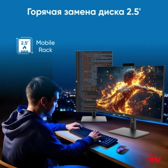 Моноблок IRU 23ID 23.8" Full HD i7 1255U (1.7) 16Gb SSD512Gb UHDG CR noOS GbitEth WiFi BT 120W Cam черный 1920x1080 - купить недорого с доставкой в интернет-магазине