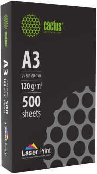 Бумага Cactus CS-LPA3120500 A3/120г/м2/500л./белый CIE170% для лазерной печати - купить недорого с доставкой в интернет-магазине