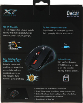 Мышь A4Tech X-7120 черный оптическая 2000dpi USB2.0 7but (X-710BK+X7-200MP) - купить недорого с доставкой в интернет-магазине