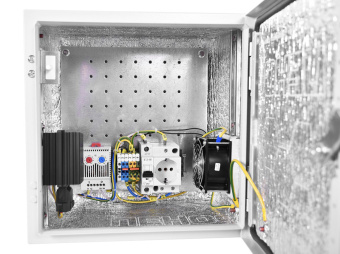 Шкаф монтажный ЦМО Эконом (ШТВ-НЭ-3.3.21-3ААА-Т2) настенный 300x300мм пер.дв.стал.лист задн.дв.спл.стал.лист несъемн.бок.пан. серый 180мм 8кг 300мм IP66 уличный всепогодный с нагревателем 60Вт - купить недорого с доставкой в интернет-магазине