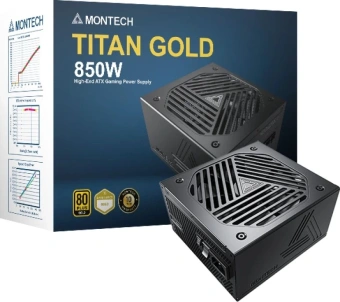 Блок питания Montech ATX 850W Titan Gold Gen.5 80+ gold (20+4pin) APFC 135mm fan 12xSATA Cab Manag RTL - купить недорого с доставкой в интернет-магазине