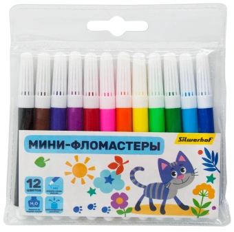Фломастеры Silwerhof Веселые друзья 8мм 88мм круг. Вентилируемый 12цв. пакет с европодвесом - купить недорого с доставкой в интернет-магазине