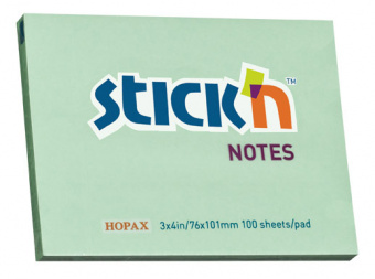 Блок самоклеящийся бумажный Stick`n 21153 76x101мм 100лист. 70г/м2 пастель зеленый - купить недорого с доставкой в интернет-магазине