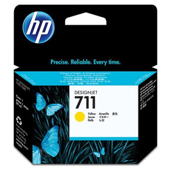 Картридж струйный HP 711 CZ132A желтый (29мл) для HP DJ T120/T520 - купить недорого с доставкой в интернет-магазине
