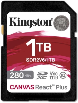 Флеш карта SDXC 1TB Kingston SDR2V6/1TB Canvas React Plus w/o adapter - купить недорого с доставкой в интернет-магазине