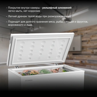 Морозильный ларь Hyundai CH25031 белый 120Вт - купить недорого с доставкой в интернет-магазине