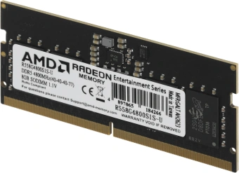 Память DDR5 8GB 4800MHz AMD R558G4800S1S-U Radeon R5 RTL PC5-38400 CL40 SO-DIMM 262-pin 1.1В Ret - купить недорого с доставкой в интернет-магазине