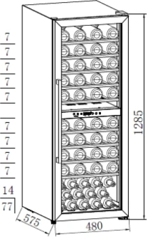 Винный шкаф Weissgauff WWC-77 DB DualZone 1-нокамерн. черный - купить недорого с доставкой в интернет-магазине