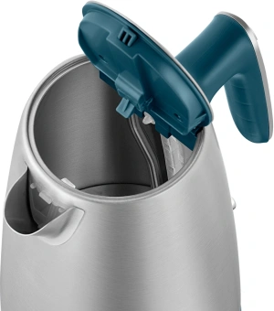 Чайник электрический Kitfort КТ-8725 1.7л. 2200Вт нержавеющая сталь/бирюзовый корпус: нерж.сталь/пластик - купить недорого с доставкой в интернет-магазине