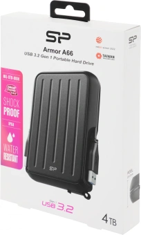 Жесткий диск Silicon Power USB3.0 4TB SP040TBPHD66LS3K Armor A66 2.5" черный - купить недорого с доставкой в интернет-магазине