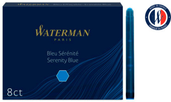 Картридж Waterman Standard (CWS0110860) Serenity Blue чернила для ручек перьевых (8шт) - купить недорого с доставкой в интернет-магазине