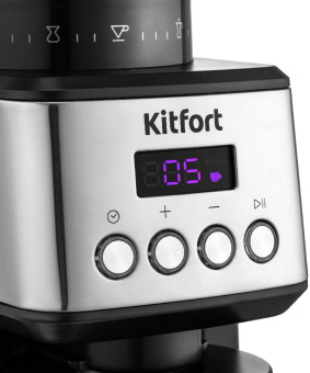 Кофемолка Kitfort КТ-790 180Вт сист.помол.:жернова вместим.:320гр нержавеющая сталь/черный - купить недорого с доставкой в интернет-магазине