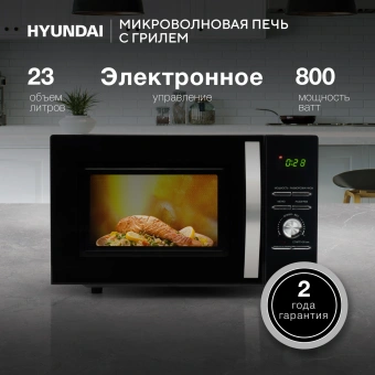 Микроволновая Печь Hyundai HYM-D2079 23л. 800Вт черный - купить недорого с доставкой в интернет-магазине