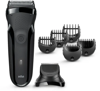 Бритва сетчатая Braun Series 3 300BT реж.эл.:3 питан.:аккум. черный - купить недорого с доставкой в интернет-магазине