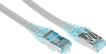 Патч-корд Hyperline PC-LPM-STP-RJ45-RJ45-C6-1M-LSZH-GY U/FTP RJ-45 вил.-вилка RJ-45 кат.6 1м серый LSZH 26AWG - купить недорого с доставкой в интернет-магазине