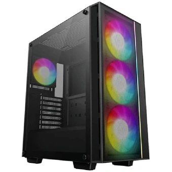 Корпус Deepcool Matrexx 55 V4 MESH черный без БП ATX 7x120mm 2x140mm 2xUSB3.0 audio bott PSU - купить недорого с доставкой в интернет-магазине