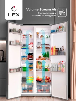 Холодильник Lex LSB530BLID WIND 2-хкамерн. черный/рисунок инвертер - купить недорого с доставкой в интернет-магазине