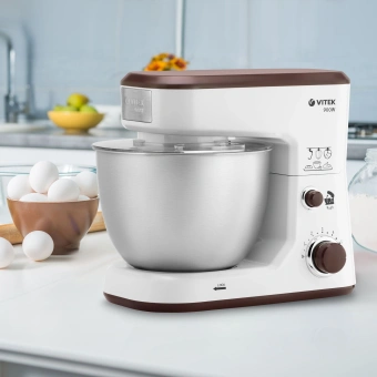 Миксер планетарный Vitek VT-1433 900Вт белый - купить недорого с доставкой в интернет-магазине