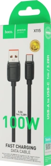 Кабель Hoco X115 51974 USB (m)-USB Type-C (m) 1.2м черный - купить недорого с доставкой в интернет-магазине