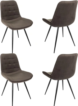 Стул для дома Бюрократ CH-K2_4 комплект 4шт коричневый Holland 74 металл черный на ножках (CH-K2_1/HL74_4) - купить недорого с доставкой в интернет-магазине