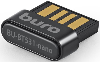Адаптер USB Buro BU-BT531-nano Bluetooth 5.3+EDR class 1.5 20м черный - купить недорого с доставкой в интернет-магазине
