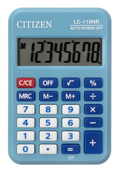 Калькулятор карманный Citizen Cool4School LC-110NRBL голубой 8-разр. - купить недорого с доставкой в интернет-магазине
