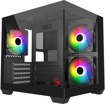 Корпус Bloody CC-121 черный без БП mATX 7x120mm 1xUSB2.0 1xUSB3.0 audio - купить недорого с доставкой в интернет-магазине