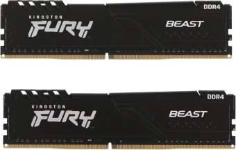 Память DDR4 2x16GB 3600MHz Kingston KF436C18BBK2/32 Fury Beast Black RTL Gaming PC4-28800 CL18 DIMM 288-pin 1.35В single rank с радиатором Ret - купить недорого с доставкой в интернет-магазине