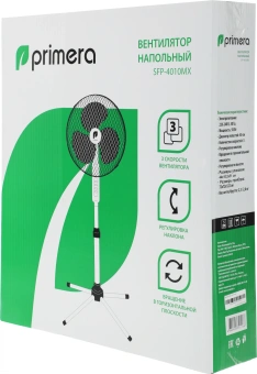 Вентилятор напольный Primera SFP-4010MX 50Вт скоростей:3 белый - купить недорого с доставкой в интернет-магазине