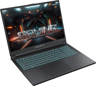 Ноутбук Gigabyte G6 Core i7 13620H 32Gb SSD512Gb NVIDIA GeForce RTX4060 8Gb 16" IPS FHD+ (1920x1200) FreeDOS black WiFi BT Cam (KF-H3KZ853KD/32) - купить недорого с доставкой в интернет-магазине