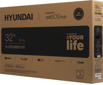 Телевизор LED Hyundai 32" H-LED32BS5100 WebOS Frameless Metal черный/серый HD 60Hz DVB-T DVB-T2 DVB-C DVB-S DVB-S2 USB WiFi Smart TV - купить недорого с доставкой в интернет-магазине