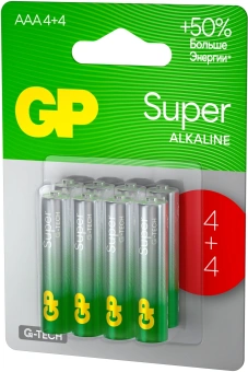 Батарея GP Super Alkaline G-Tech 24А AAA NiMH 1000mAh (8шт) - купить недорого с доставкой в интернет-магазине
