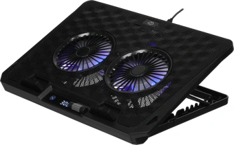 Подставка для ноутбука Digma D-NCP170-2x110 18" 400x288x45мм 52дБ 2xUSB 2x 110ммFAN 1100г Fan-control металл/пластик черный - купить недорого с доставкой в интернет-магазине
