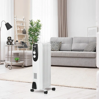 Радиатор масляный Ballu Classic BOH/CL-07WRN 1500Вт белый/черный - купить недорого с доставкой в интернет-магазине
