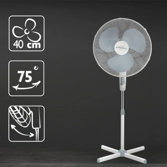 Вентилятор напольный Scarlett SC-SF111B27 40Вт скоростей:3 белый/серый - купить недорого с доставкой в интернет-магазине