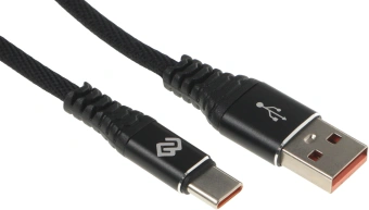 Кабель Digma DG-USBA-С-2M-27W USB (m)-USB Type-C (m) 2м черный - купить недорого с доставкой в интернет-магазине