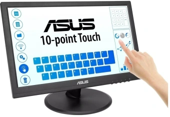 Монитор Asus 15.6" VT169HE черный IPS LED 16:9 HDMI матовая 1000:1 220cd 170гр/170гр 1920x1080 60Hz VGA FHD Touch 1.46кг - купить недорого с доставкой в интернет-магазине