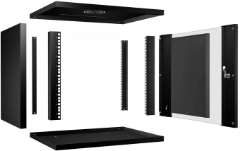 Шкаф коммутационный Cabeus (WSC-05D-9U55/45-BK) настенный 9U 550x450мм пер.дв.стекл 30кг черный 340мм 14кг 220град. 450мм IP20 сталь - купить недорого с доставкой в интернет-магазине