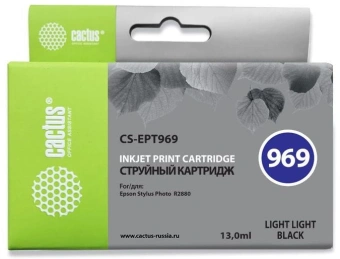 Картридж струйный Cactus CS-EPT969 T0969 светло-серый (13мл) для Epson Stylus Photo R2880 с чипом - купить недорого с доставкой в интернет-магазине
