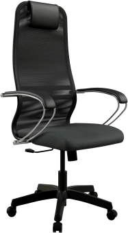 Кресло Метта SU-B-8 черный сиденье черный сетка с подголов. крестов. металл хром - купить недорого с доставкой в интернет-магазине