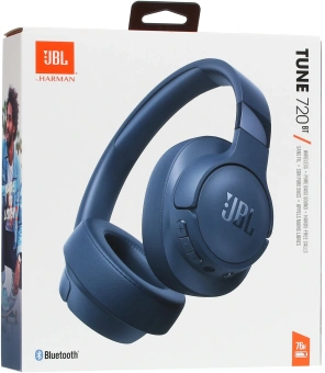 Гарнитура мониторные JBL Tune 720 BT 1.2м синий беспроводные bluetooth оголовье (JBLT720BTBLU) - купить недорого с доставкой в интернет-магазине