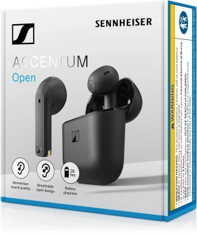 Наушники вкладыши Sennheiser ACCENTUM OPEN черный беспроводные bluetooth в ушной раковине (ACCENTUM OPEN BLACK) - купить недорого с доставкой в интернет-магазине