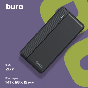 Мобильный аккумулятор Buro BP10A 10000mAh 10W 2A 2xUSB-A/USB-C черный (BP10A10PBK) - купить недорого с доставкой в интернет-магазине